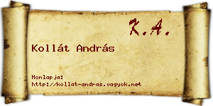 Kollát András névjegykártya