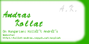 andras kollat business card
